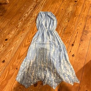 One size fits all Tiare Hawaii Blue Tie Dye Dress